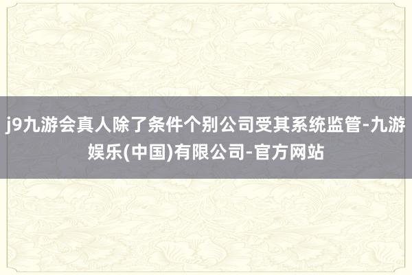 j9九游会真人除了条件个别公司受其系统监管-九游娱乐(中国)有限公司-官方网站